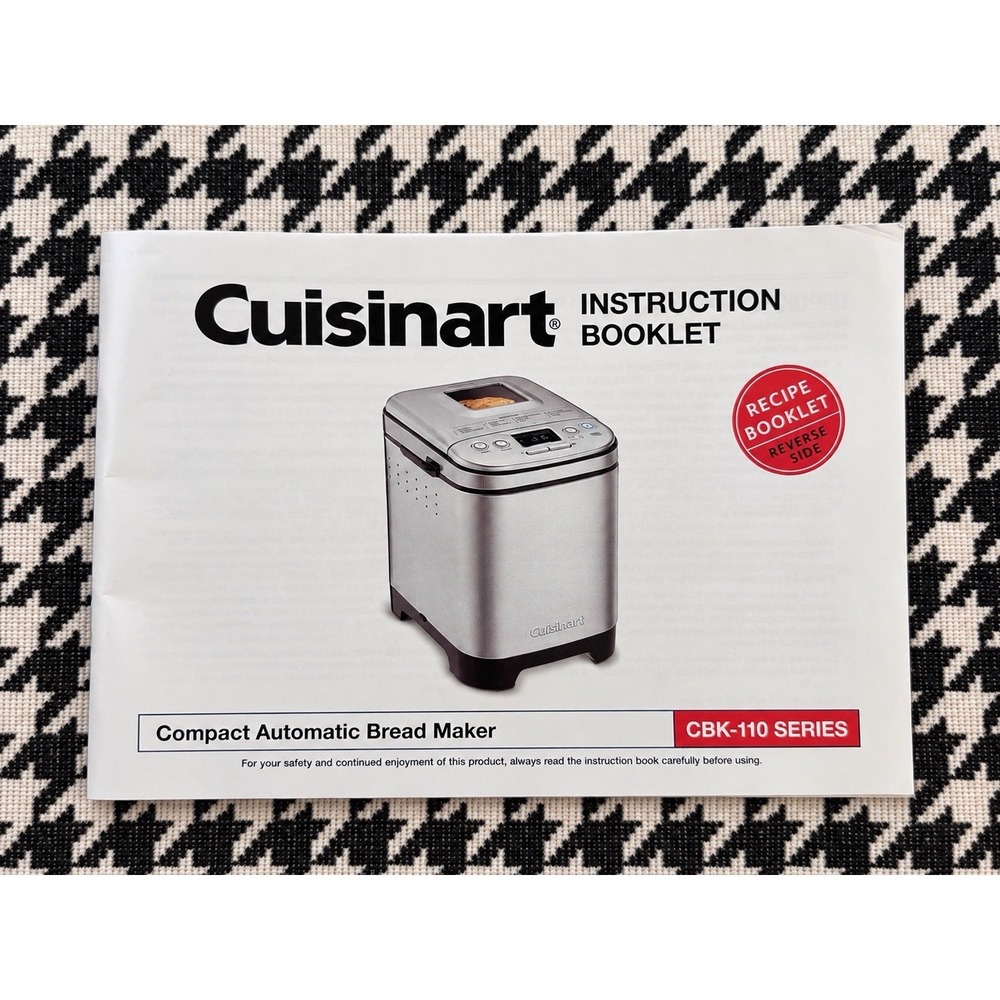 Cuisinart CBK-110 Bread Maker Instruction Manual Recipe Booklet Replacement Only